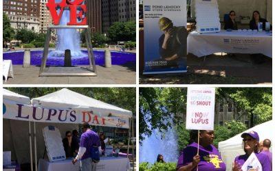 Pond Lehocky rallies in Love Park to help solve the mystery of lupus