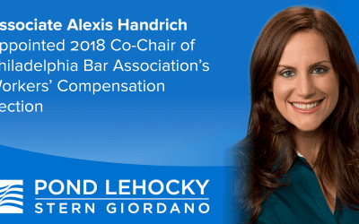 La asociada de Pond Lehocky Alexis Handrich es nombrada copresidenta en 2018 de la Sección de Compensación Laboral del Colegio de Abogados de Filadelfia