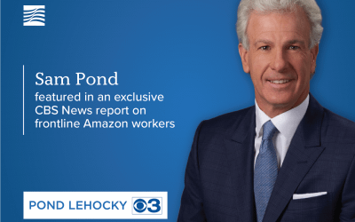 Sam Pond featured in an exclusive CBS News report on frontline Amazon workers