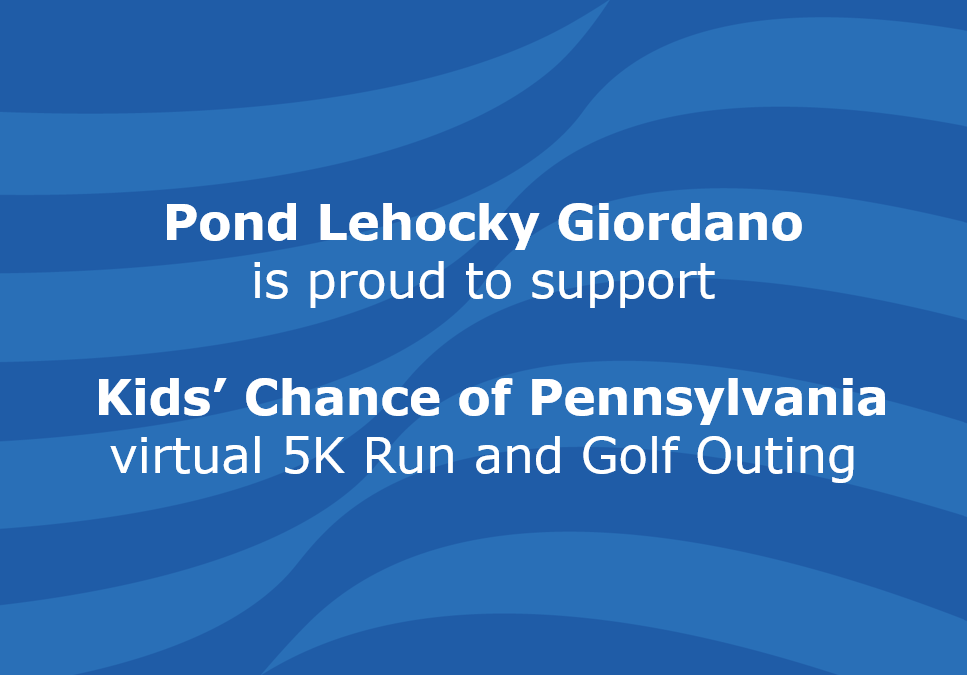Pond Lehocky Giordano se enorgullece de apoyar la carrera virtual 5K y la salida de golf de Kids’ Chance of Pennsylvania