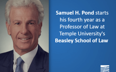 Samuel H. Pond comienza su cuarto año como profesor de Derecho en la Facultad de Derecho Beasley de la Universidad de Temple